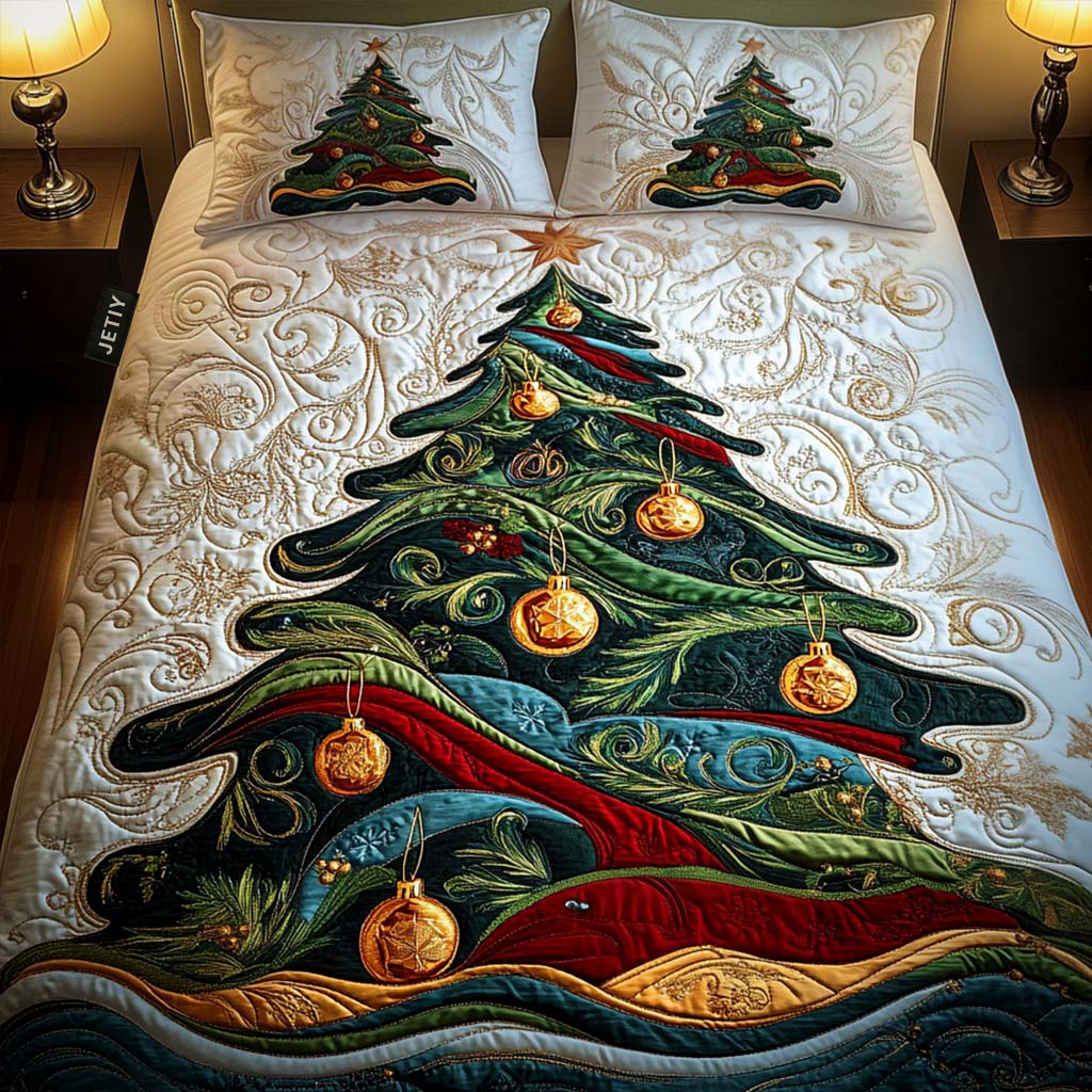Christmas 3-Piece Quilted Bedding Set