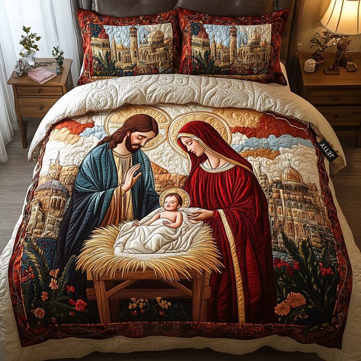 Nativity 3-Piece Quilted Bedding Set