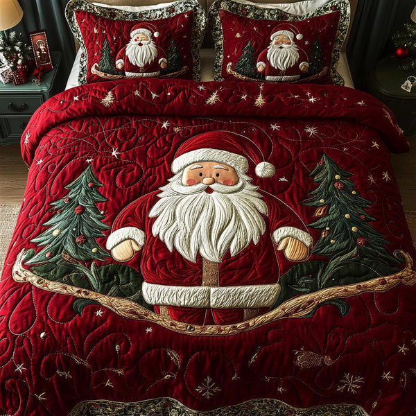 Santa Sleigh Ride 3-Piece Quilted Bedding Set