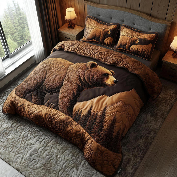 Shadowed Trails 3-Piece Quilted Bedding Set