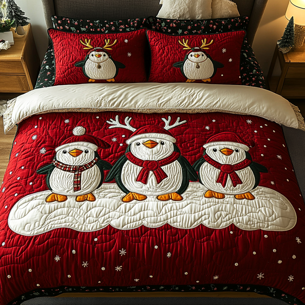 Christmas 3-Piece Quilted Bedding Set