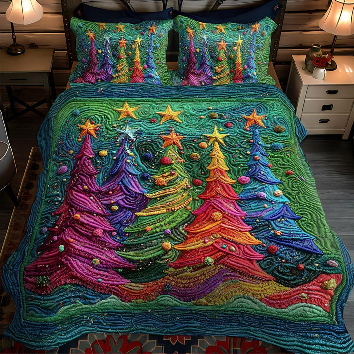 Christmas 3-Piece Quilted Bedding Set