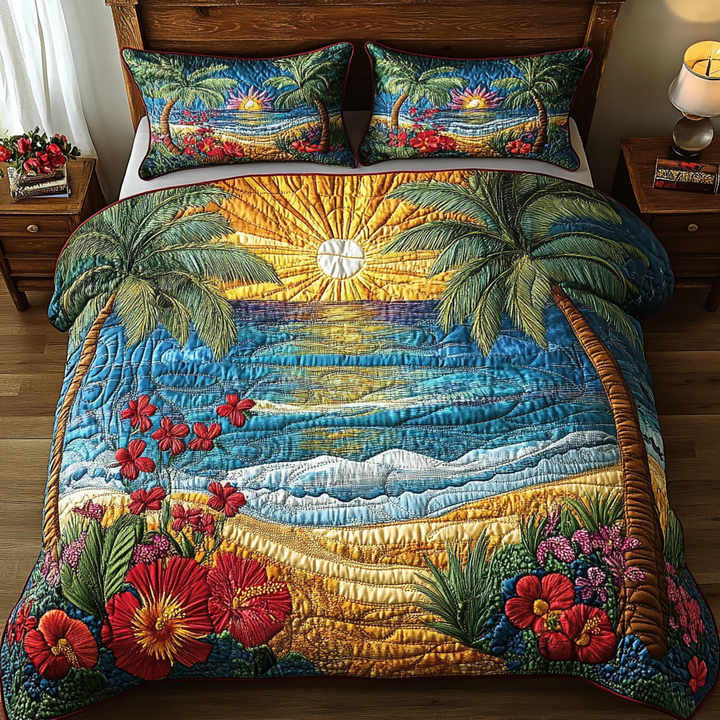 Ocean 3-Piece Quilted Bedding Set