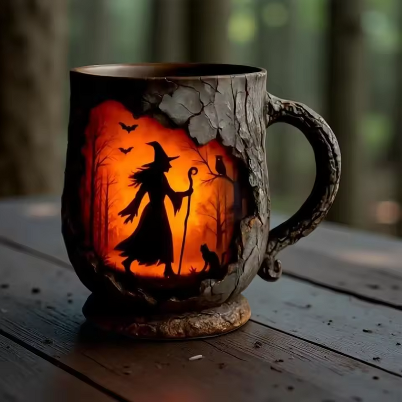 Handmade Embossed Halloween Mug