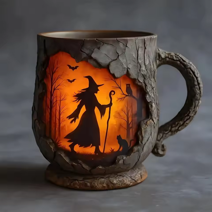 Handmade Embossed Halloween Mug