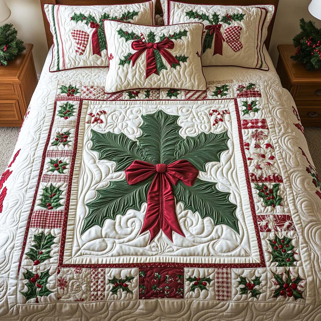 Christmas 3-Piece Quilted Bedding Set