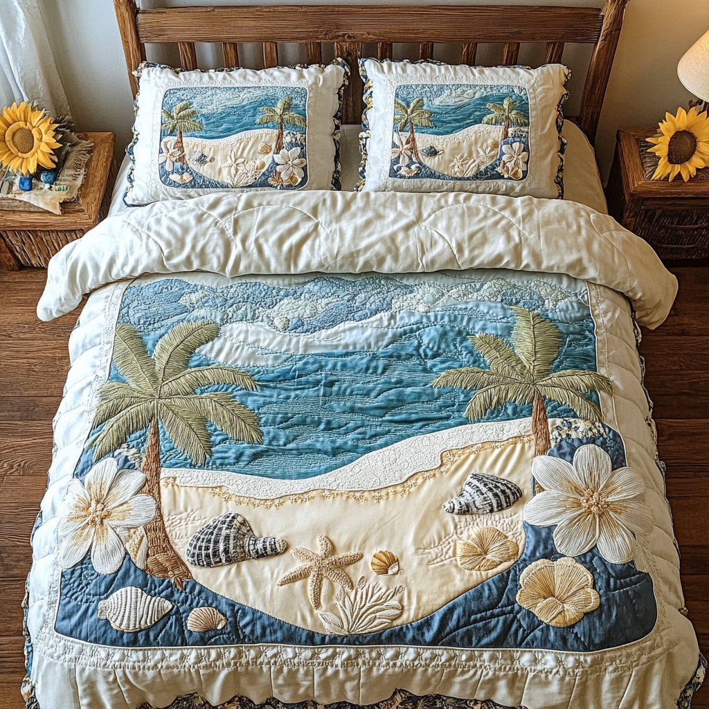 Ocean 3-Piece Quilted Bedding Set
