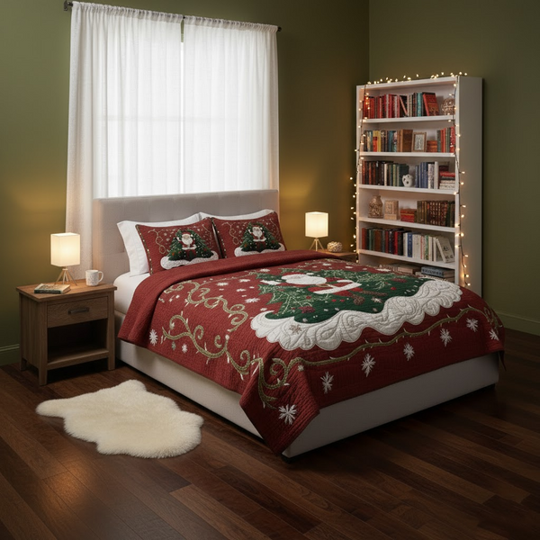 Santa Workshop Wonder 3-Piece Quilted Bedding Set