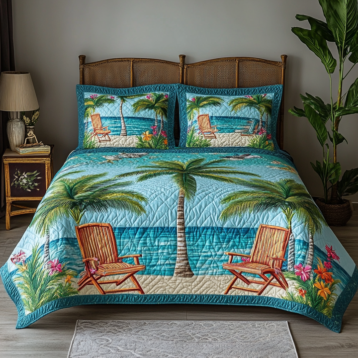 Ocean 3-Piece Quilted Bedding Set