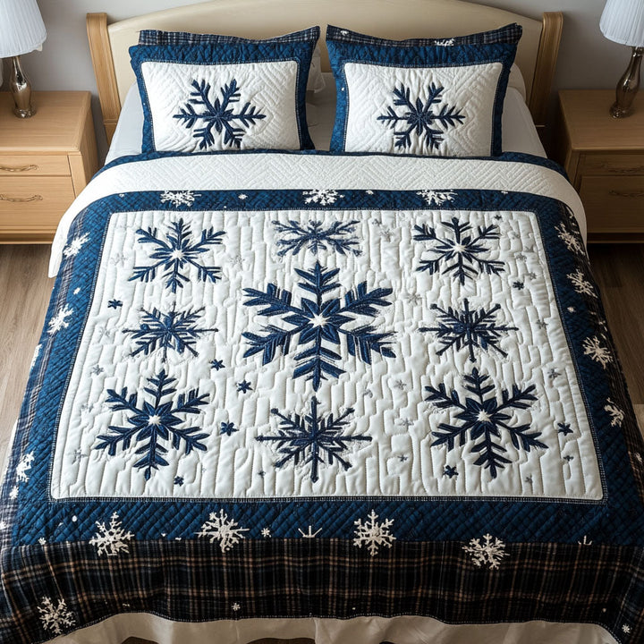 Snowflake Joyful Ride 3-Piece Quilted Bedding Set