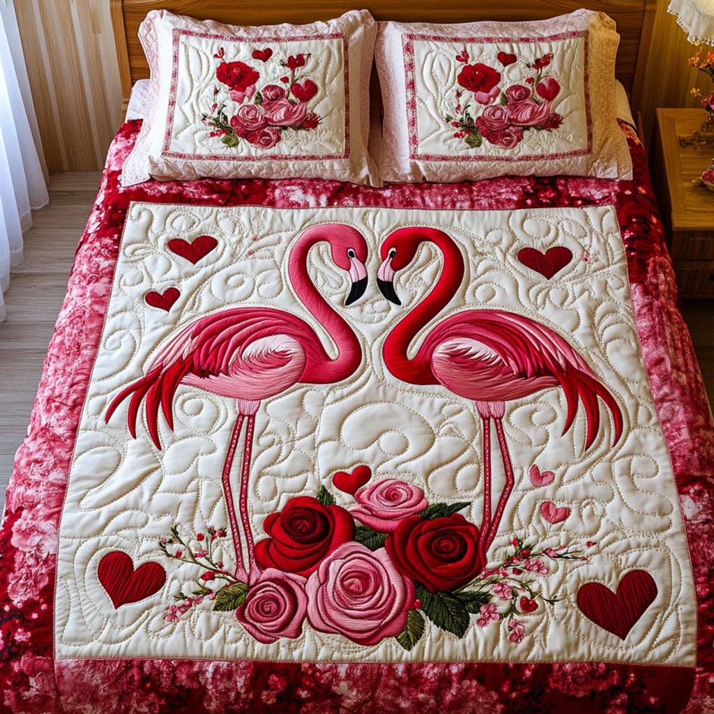 Flamingo Quilted Bedding Set