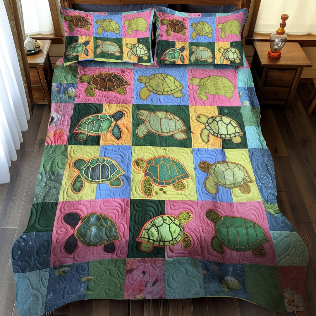Sea Turtle Quilted Bedding Set