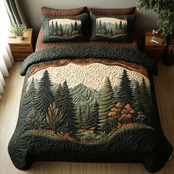 Woodland Wanderlust 3-Piece Quilted Bedding Set
