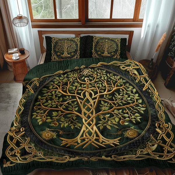 Celtic Heritage Tree of Life 3-Piece Quilted Bedding Set