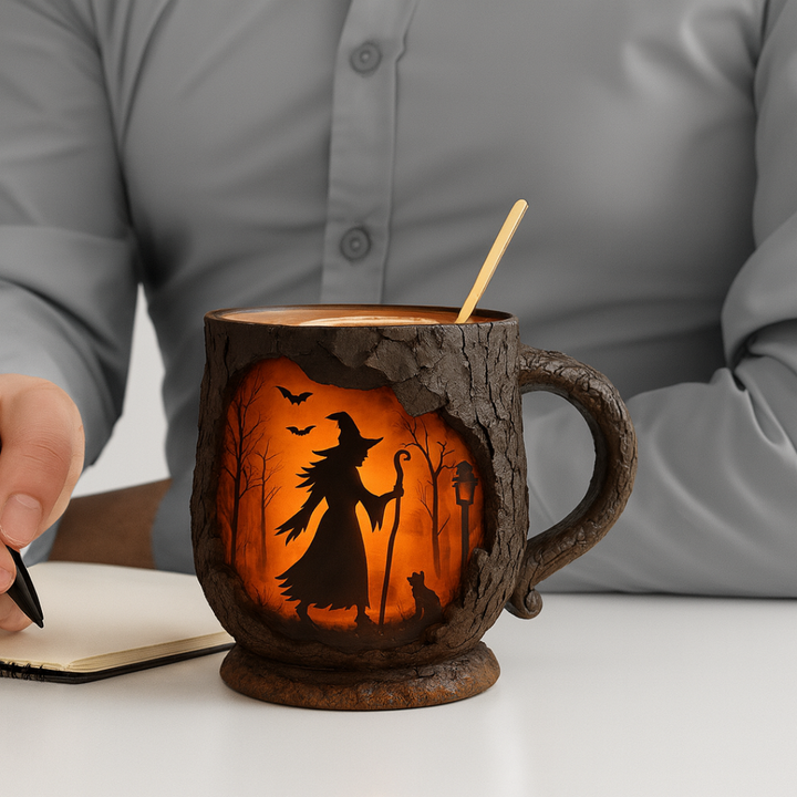 Handmade Embossed Halloween Mug